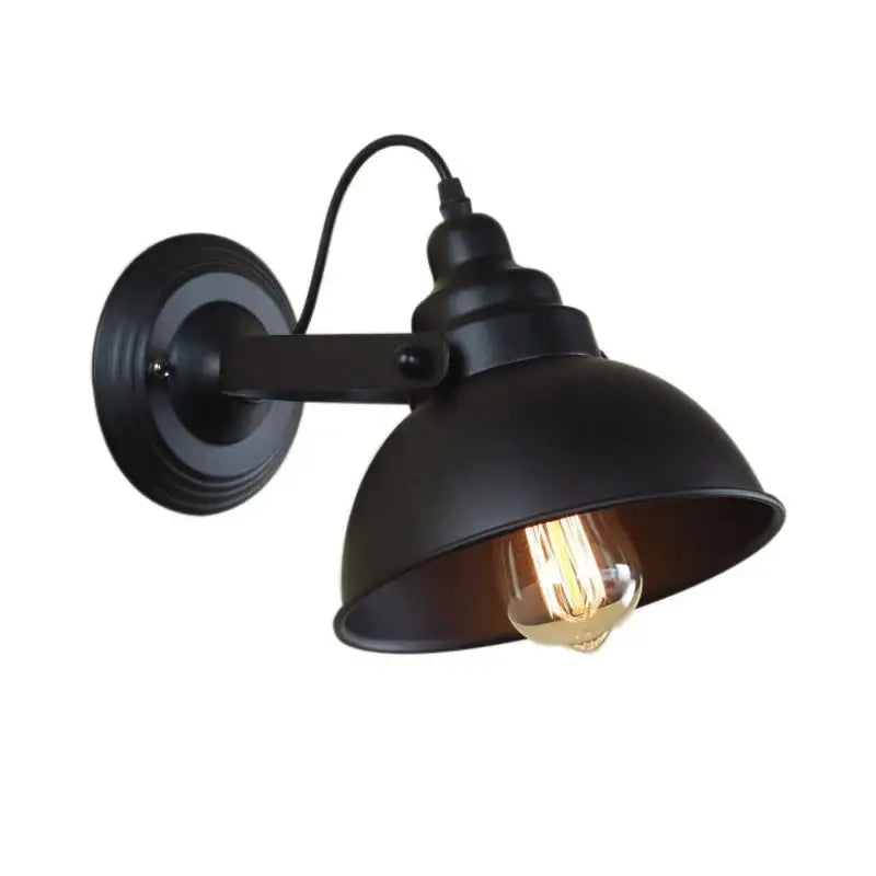 Industrial black wrought iron wall sconce with matte finish and exposed edison bulb for decorbites industrial black wall lamp