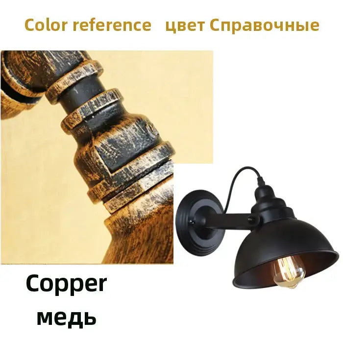 Industrial black wrought iron wall sconce wall lamp with vintage design and exposed Edison bulb for bedroom decorbites industrial black