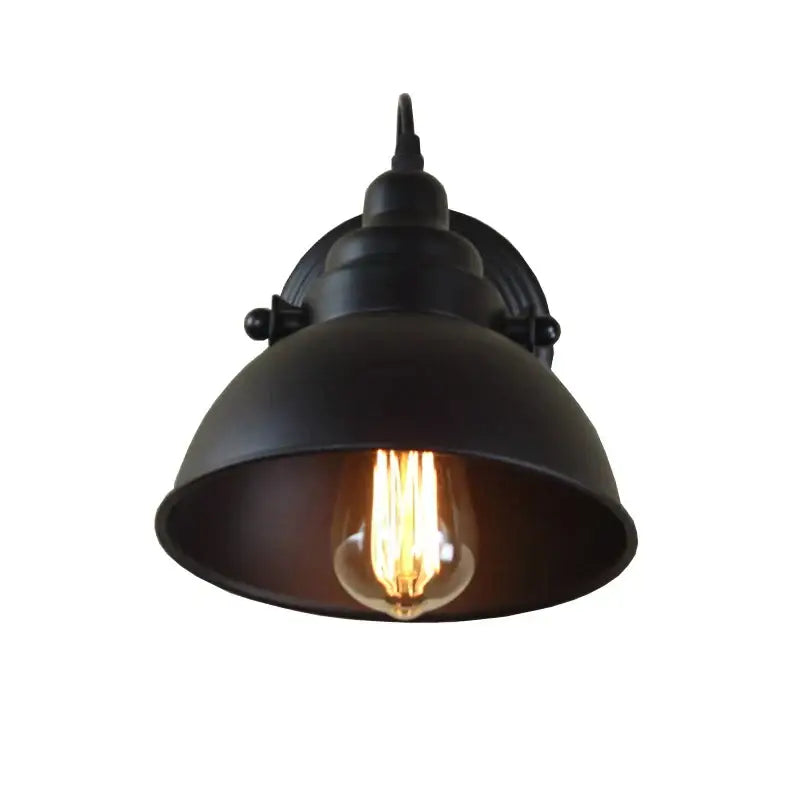 Industrial black wrought iron wall sconce with matte finish and visible filament bulb for decorbites industrial black wall lamp
