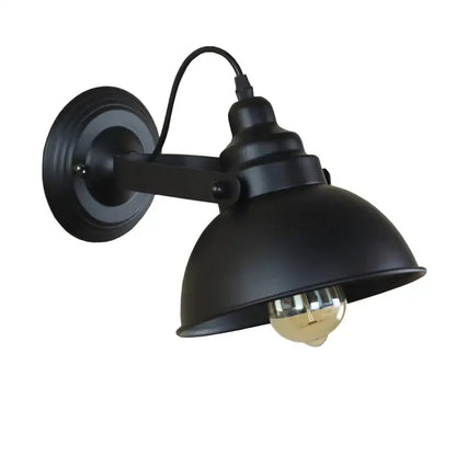 Industrial black wrought iron wall sconce with matte finish and vintage Edison bulb by decorbites industrial black wall lamp