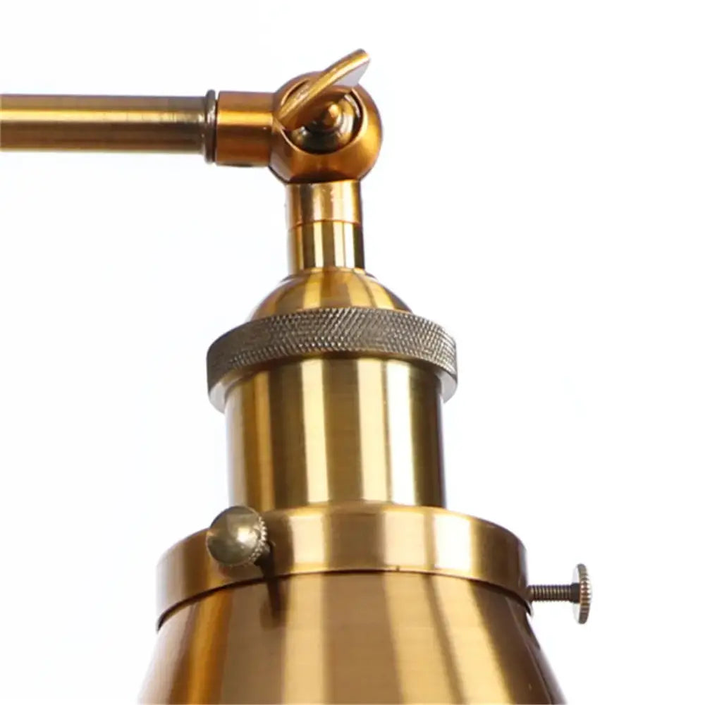 Brass-finished industrial wall sconce with adjustable arm and knurled collar by decorbites elegant gold wall lamp