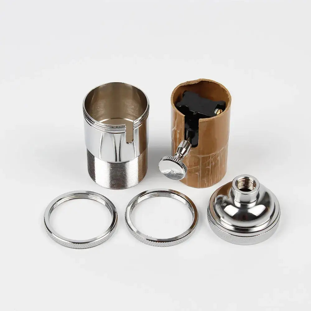 Industrial brass and chrome lamp base holder with chrome socket assembly and brass inner sleeve for dining room pendant