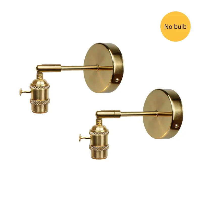 Pair of brass-finished adjustable wall lamps with vintage industrial design for bedroom decorbites copper vintage style