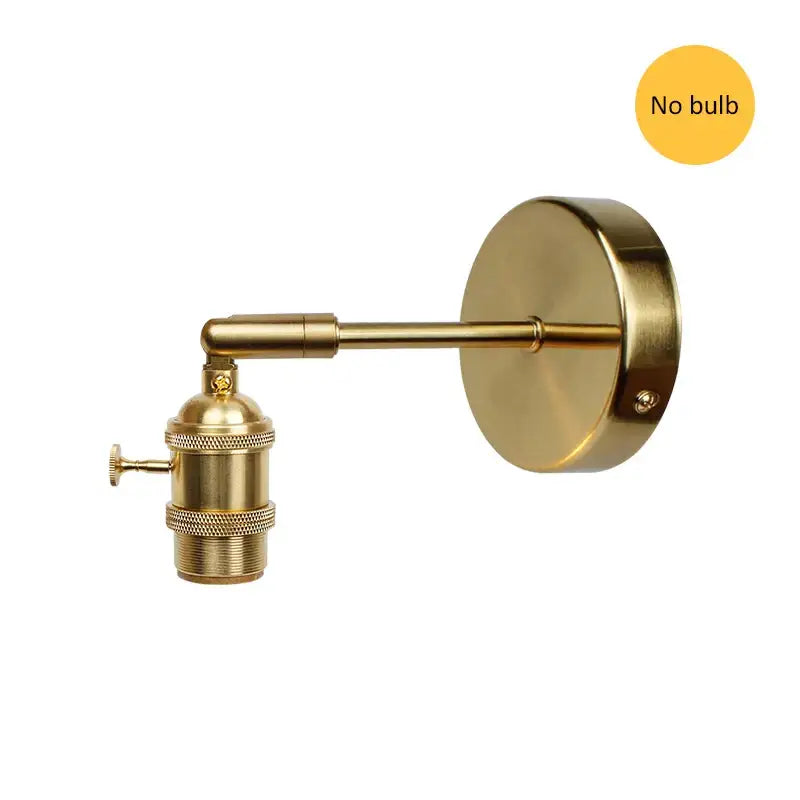 Brass-finished adjustable wall lamp with vintage industrial design and threaded bulb socket for decorbites copper vintage style