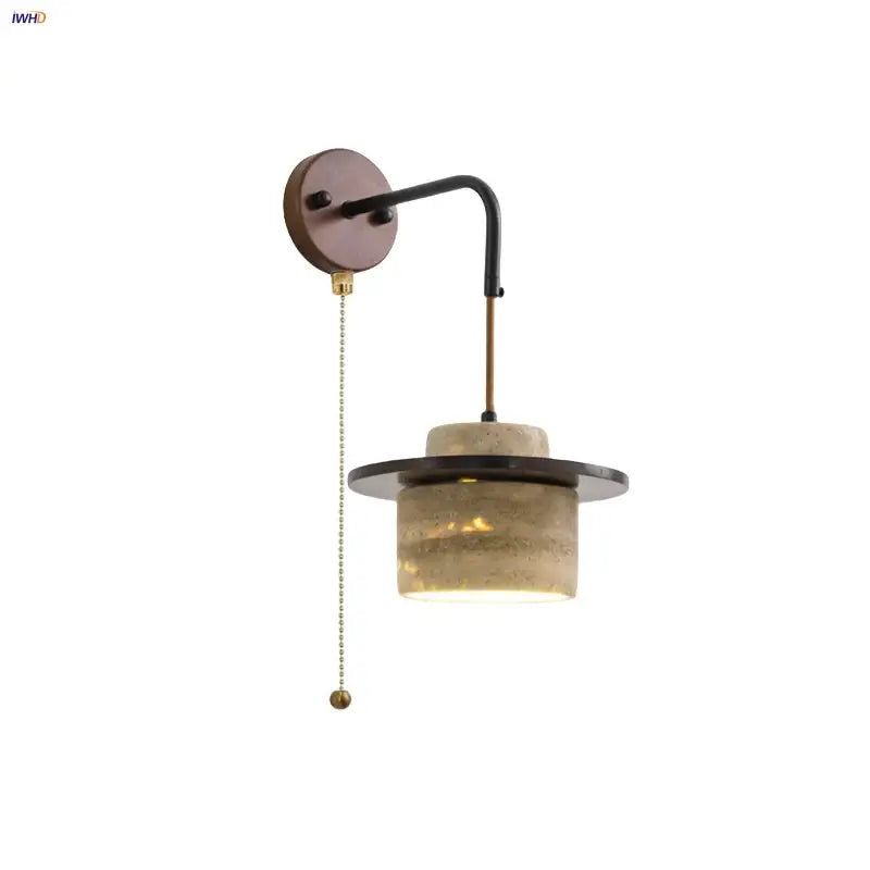 Industrial bronze and beige led wall light fixture with bronze base black arm and concrete shade for bedroom decorbites led wall