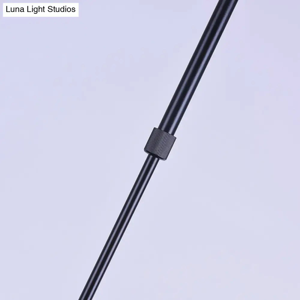 Black metal tripod leg with textured adjustment collar for decorbites industrial brown island lighting with clear glass shades