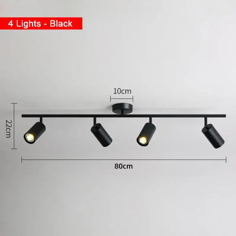 Black matte finished industrial ceiling light with four adjustable spotlights for decorbites industrial ceiling decor