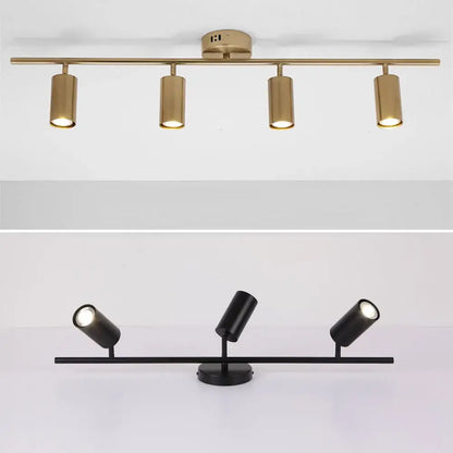 Modern industrial ceiling lights with brushed brass finish and black accents featuring adjustable spotlights for living room decorbites ceiling light