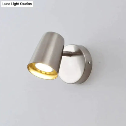 Industrial led wall brushed nickel led wall sconce with modern stainless steel and gold finished interior spotlight
