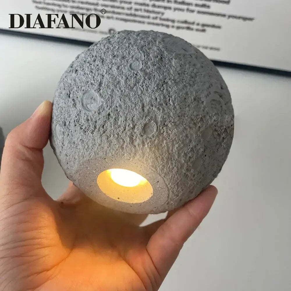 Industrial cement pendant gray moon star dining room lamp with gray concrete moon-shaped night light and warm glow
