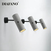 Concrete cylindrical industrial cement wall lamp with black metal arms and mounting hardware for living room decorbites industrial cement wall decor