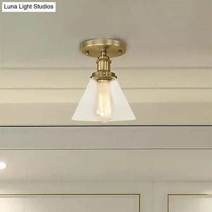 DecorBites™ DecorBites™ Industrial Clear Glass Ceiling Light in Black/Brass/Copper - Single Bulb Semi Flush Mount