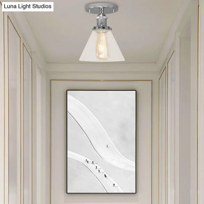 DecorBites™ DecorBites™ Industrial Clear Glass Ceiling Light in Black/Brass/Copper - Single Bulb Semi Flush Mount