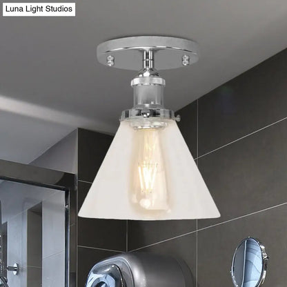 DecorBites™ DecorBites™ Industrial Clear Glass Ceiling Light in Black/Brass/Copper - Single Bulb Semi Flush Mount