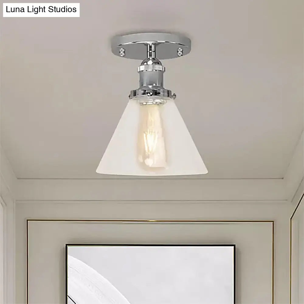 DecorBites™ DecorBites™ Industrial Clear Glass Ceiling Light in Black/Brass/Copper - Single Bulb Semi Flush Mount