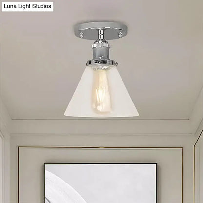 DecorBites™ DecorBites™ Industrial Clear Glass Ceiling Light in Black/Brass/Copper - Single Bulb Semi Flush Mount