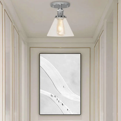 DecorBites™ DecorBites™ Industrial Clear Glass Ceiling Light in Black/Brass/Copper - Single Bulb Semi Flush Mount