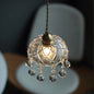 Industrial Clear Glass Ceiling Light - Single Pendant with Crystal Draping for Dining Room