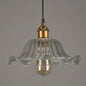 Industrial Clear Glass Flower Pendant Light Fixture for Dining Room - 1 Bulb Suspension Lamp