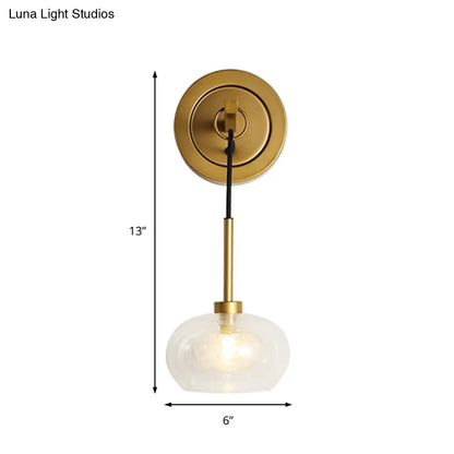 DecorBites™ DecorBites™ Industrial Clear Glass Oval Wall Light Fixture with Brass Sconce Lamp - Perfect for Living Room