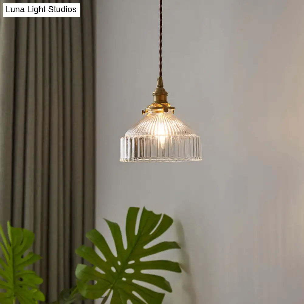 Industrial Clear Glass Pendant Light for Entryway - Single Ceiling Hanging Fixture