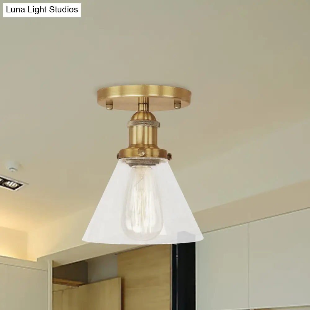 DecorBites™ DecorBites™ Industrial Clear Glass Semi Flush Mount in Black/Bronze/Copper
