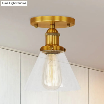 DecorBites™ DecorBites™ Industrial Clear Glass Semi Flush Mount in Black/Bronze/Copper