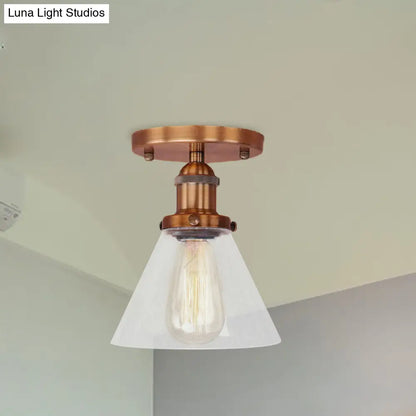 DecorBites™ DecorBites™ Industrial Clear Glass Semi Flush Mount in Black/Bronze/Copper