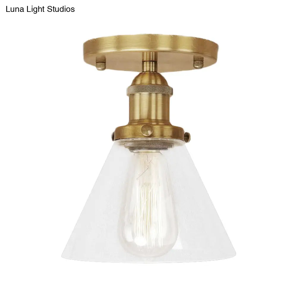 DecorBites™ DecorBites™ Industrial Clear Glass Semi Flush Mount in Black/Bronze/Copper