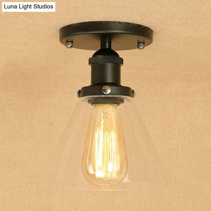 DecorBites™ DecorBites™ Industrial Clear Glass Semi Flush Mount in Black/Bronze/Copper