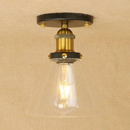 DecorBites™ DecorBites™ Industrial Clear Glass Semi Flush Mount in Black/Bronze/Copper