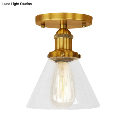 DecorBites™ DecorBites™ Industrial Clear Glass Semi Flush Mount in Black/Bronze/Copper