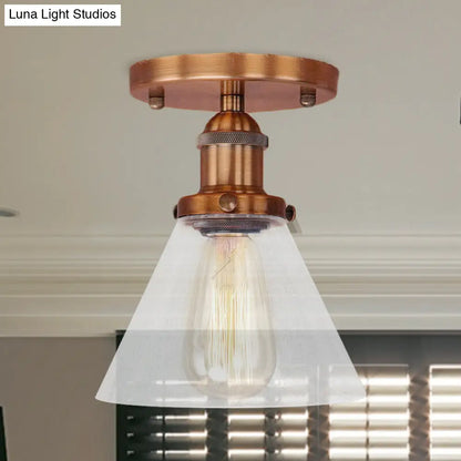 DecorBites™ DecorBites™ Industrial Clear Glass Semi Flush Mount in Black/Bronze/Copper