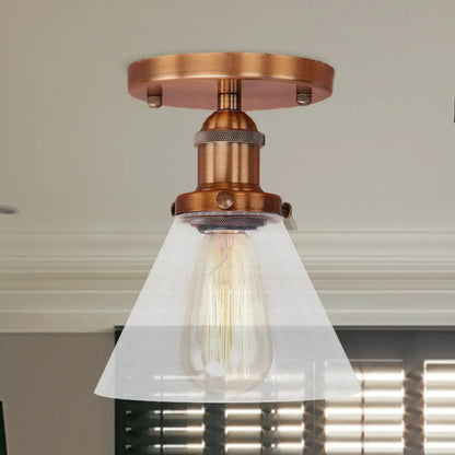 DecorBites™ DecorBites™ Industrial Clear Glass Semi Flush Mount in Black/Bronze/Copper