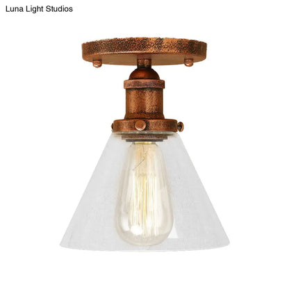 DecorBites™ DecorBites™ Industrial Clear Glass Semi Flush Mount in Black/Bronze/Copper
