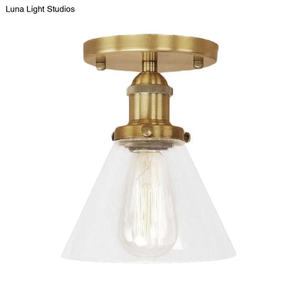 DecorBites™ DecorBites™ Industrial Clear Glass Semi Flush Mount in Black/Bronze/Copper