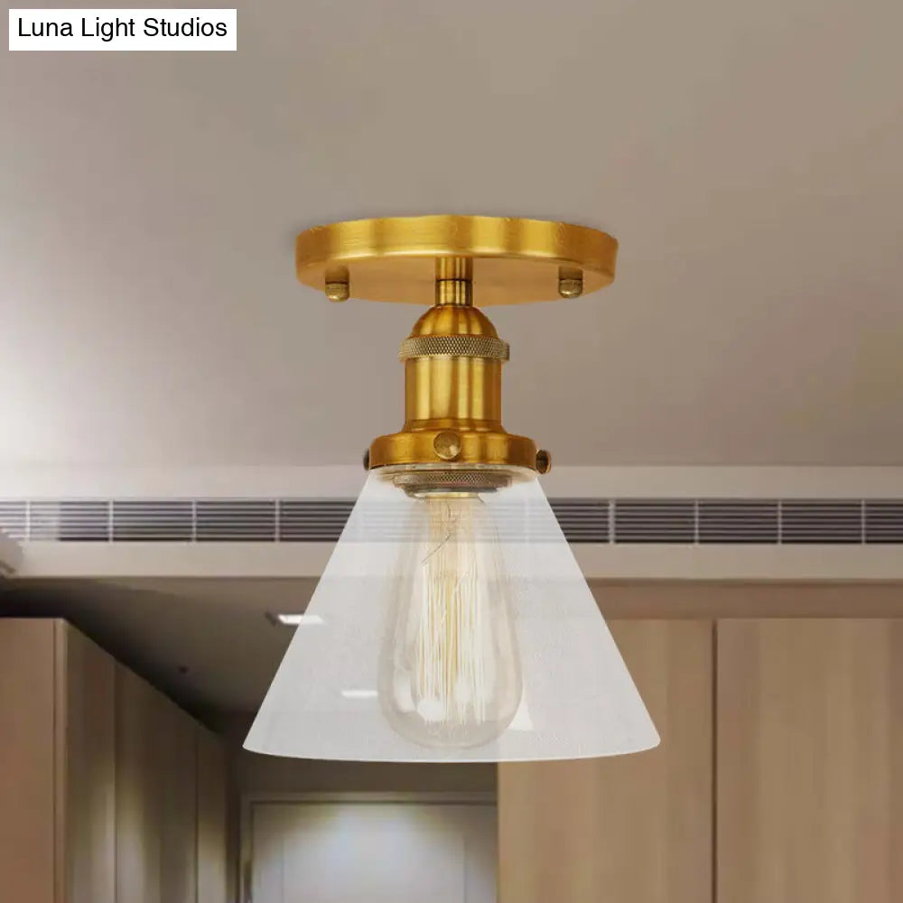 DecorBites™ DecorBites™ Industrial Clear Glass Semi Flush Mount in Black/Bronze/Copper