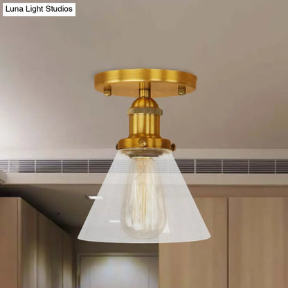 DecorBites™ DecorBites™ Industrial Clear Glass Semi Flush Mount in Black/Bronze/Copper