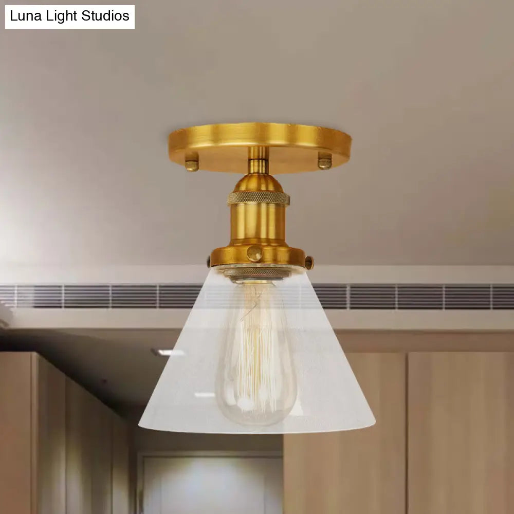 DecorBites™ DecorBites™ Industrial Clear Glass Semi Flush Mount in Black/Bronze/Copper