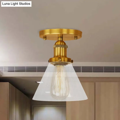 DecorBites™ DecorBites™ Industrial Clear Glass Semi Flush Mount in Black/Bronze/Copper