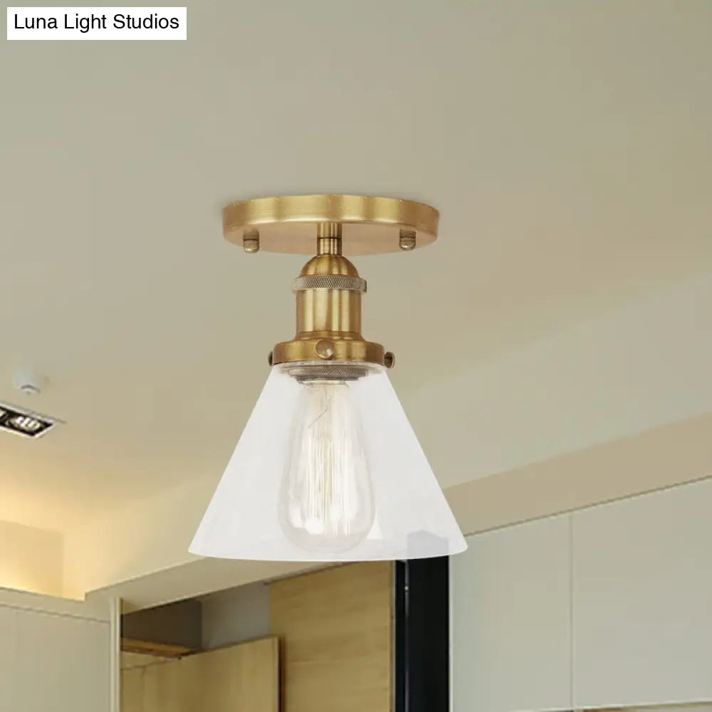 DecorBites™ DecorBites™ Industrial Clear Glass Semi Flush Mount in Black/Bronze/Copper