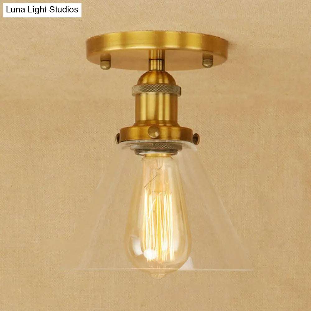 DecorBites™ DecorBites™ Industrial Clear Glass Semi Flush Mount in Black/Bronze/Copper