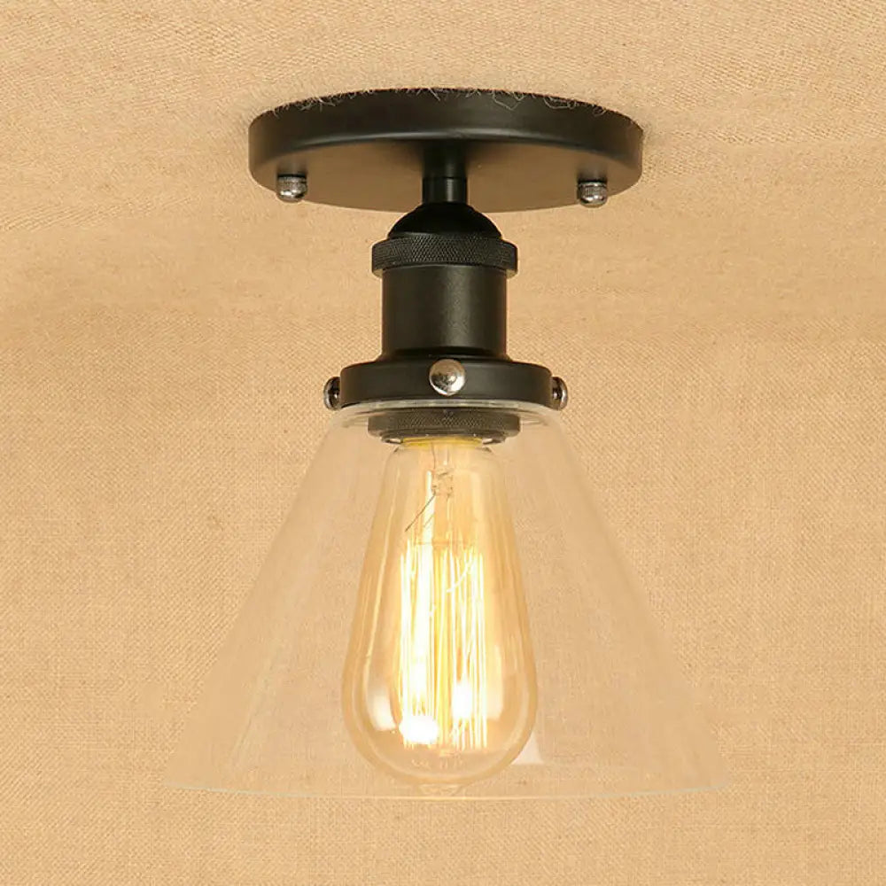DecorBites™ DecorBites™ Industrial Clear Glass Semi Flush Mount in Black/Bronze/Copper