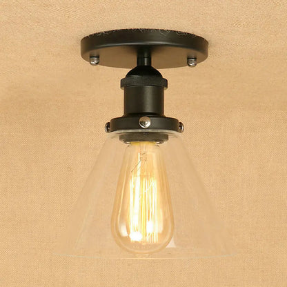 DecorBites™ DecorBites™ Industrial Clear Glass Semi Flush Mount in Black/Bronze/Copper