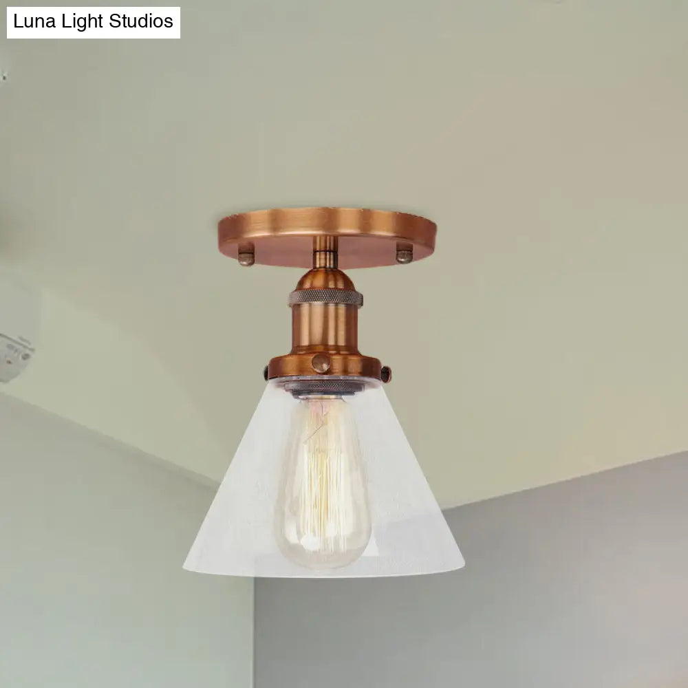 DecorBites™ DecorBites™ Industrial Clear Glass Semi Flush Mount in Black/Bronze/Copper