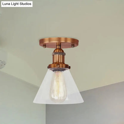 DecorBites™ DecorBites™ Industrial Clear Glass Semi Flush Mount in Black/Bronze/Copper