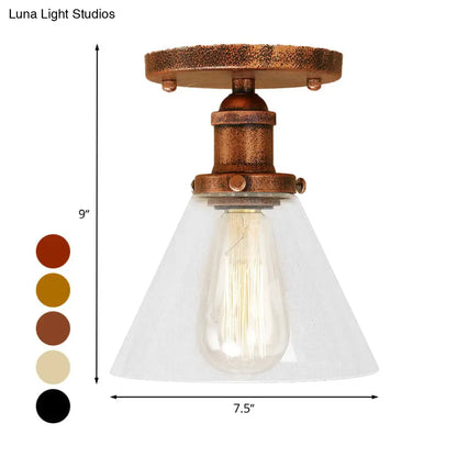 DecorBites™ DecorBites™ Industrial Clear Glass Semi Flush Mount in Black/Bronze/Copper