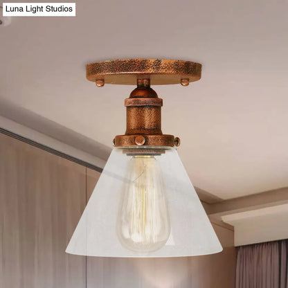 DecorBites™ DecorBites™ Industrial Clear Glass Semi Flush Mount in Black/Bronze/Copper