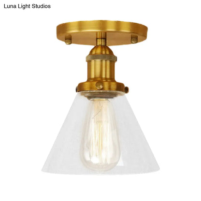 DecorBites™ DecorBites™ Industrial Clear Glass Semi Flush Mount in Black/Bronze/Copper