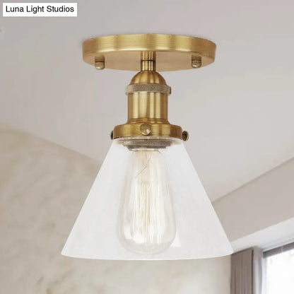 DecorBites™ DecorBites™ Industrial Clear Glass Semi Flush Mount in Black/Bronze/Copper